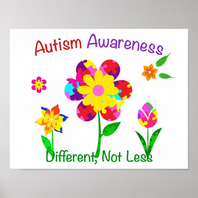 Poster Fleurs de sensibilisations sur l'autisme (Devant)