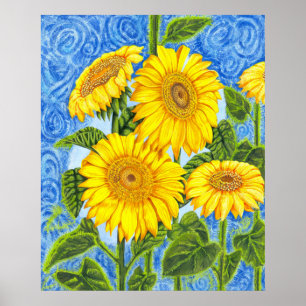 Poster Fleurs de soleil