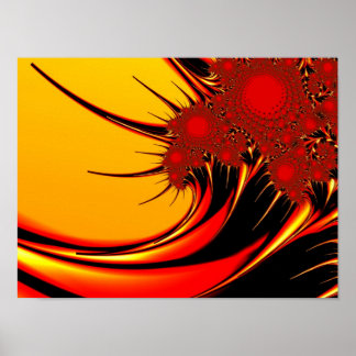 Poster Fleurs de soleil Art Fractal fin