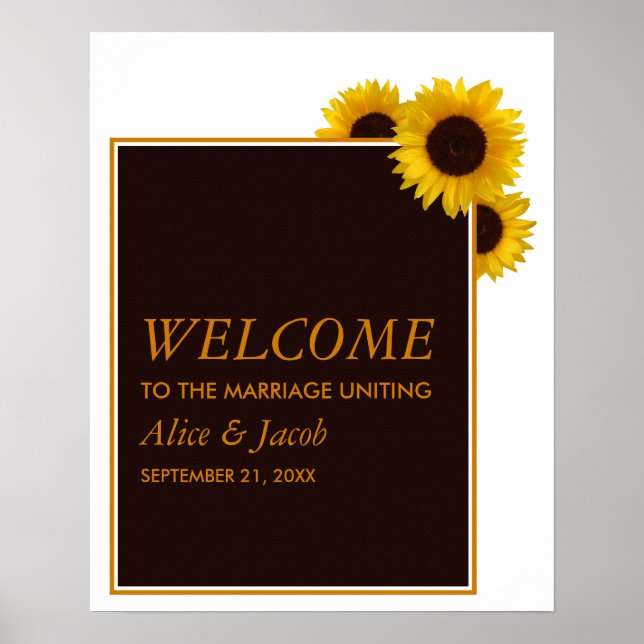 Poster Fleurs de soleil rustiques - Floral Mariage Bienve (Devant)
