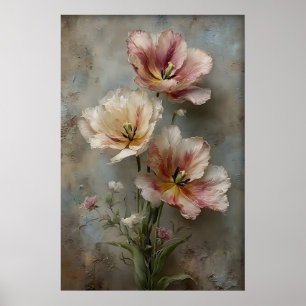 Poster Fleurs de tulipes imprimables, Art mural, Fleurs a