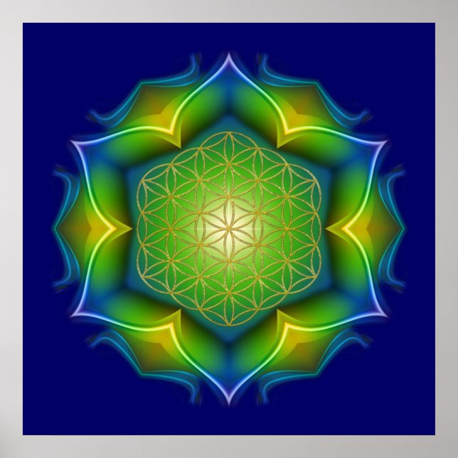Poster FLEURS DE VIE / Blume des Lebens - Mandala V (Devant)