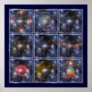 Poster FLEURS DE VIE / Blume des Lebens - univers