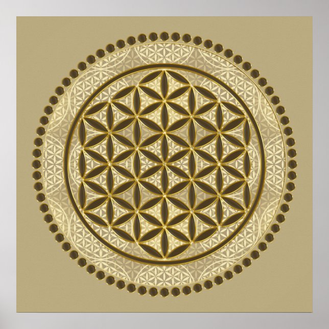 Poster FLEURS DE VIE - Symbole de géométrie sacrée Art 2 (Devant)