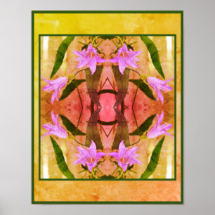 Poster Fleurs délicates de lys violet Art en détresse