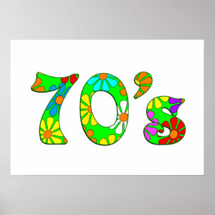 Poster Fleurs des années 70