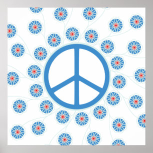 Poster Fleurs des signes de paix