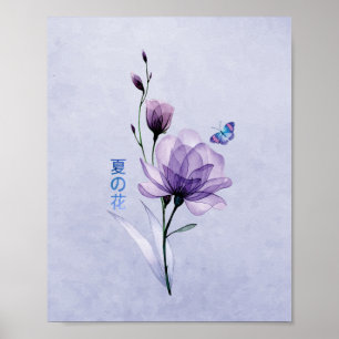 Poster Fleurs d'été, Art Japonais