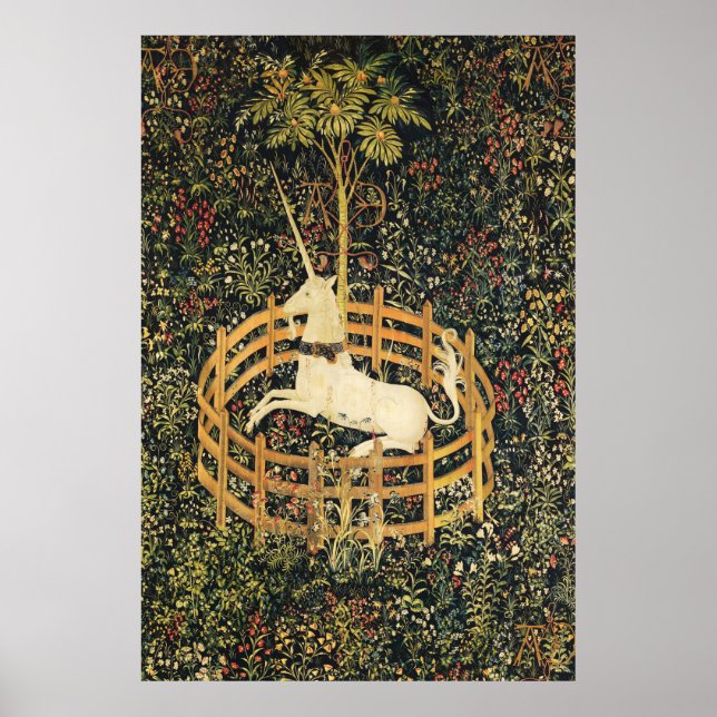 POSTER FLEURS D'IMAGINAIRES UNICORNES ET GOTHIQUES, MOTIF (Devant)
