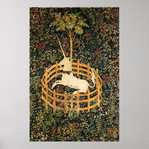 POSTER FLEURS D'IMAGINAIRES UNICORNES ET GOTHIQUES, MOTIF