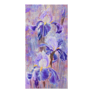 Poster Fleurs d'Iris Bleu Violet - Peinture originale
