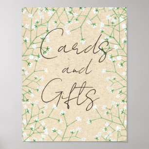 Poster Fleurs du souffle du bébé Élégant Mariage rustique
