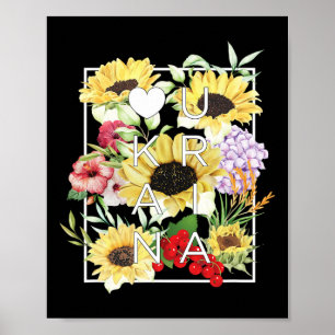 Poster Fleurs d'Ukraine Art de mots - Fierté ukrainienne