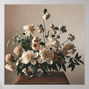 Poster Fleurs élégantes vintage délicates et douces