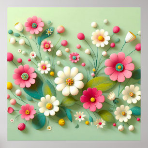 Poster Fleurs en papier