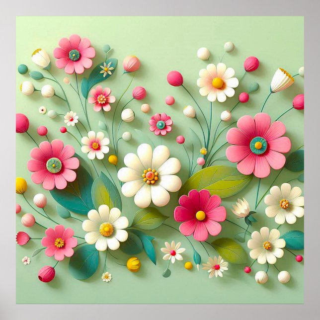 Poster Fleurs en papier (Devant)