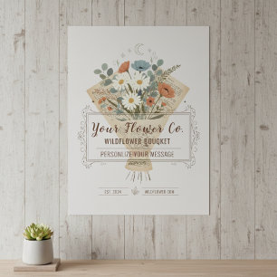 Poster Fleurs enveloppées dans du papier à l'aspect roman