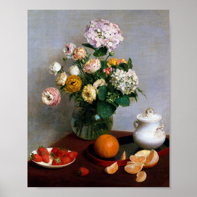 Poster Fleurs et fruits, Henri Fantin-Latour (Devant)