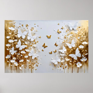 Poster Fleurs et papillons paradisiaques #3