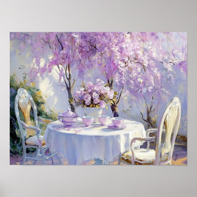 Poster Fleurs et thé (Devant)