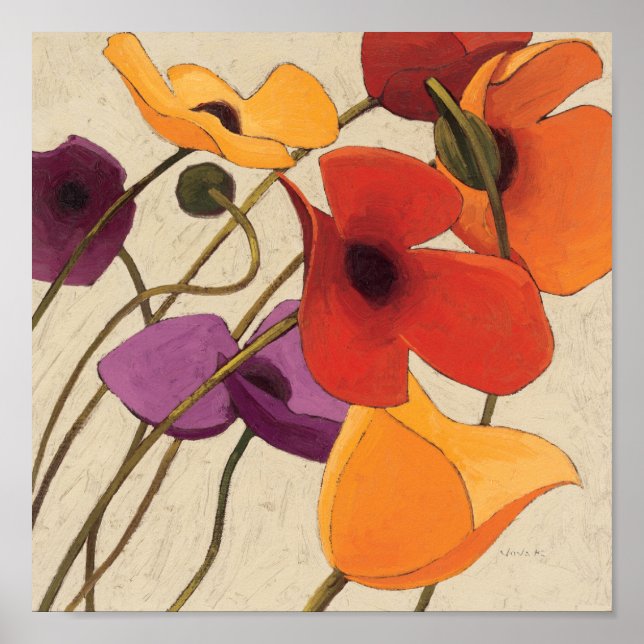 Poster Fleurs et tiges de printemps (Devant)