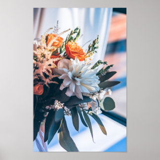 Poster Fleurs éternelles : Bouquet Mariage dans un jardin