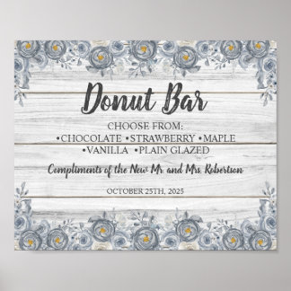 Poster Fleurs grises | Panneau de mariage de salon de bei