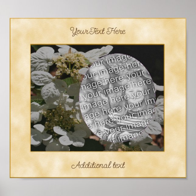 Poster Fleurs Hydrangea Ajouter Votre Photo Personnalisée (Devant)