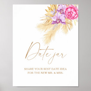 Poster Fleurs - idées de soirée en amoureux. Jeu de jar d