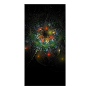 Poster Fleurs imaginaires fractales douces et tendres