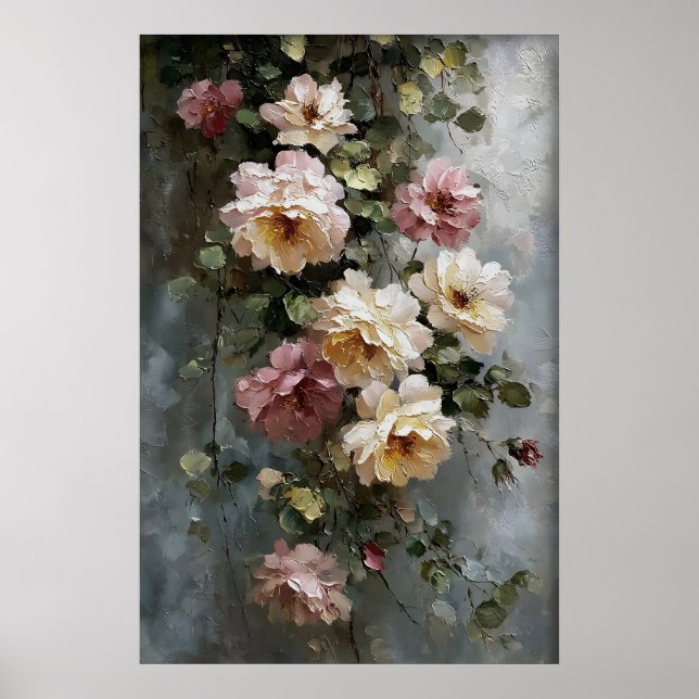 Poster Fleurs imprimables Art mural, Antique Prairie de p (Devant)