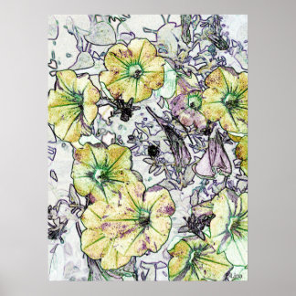 Poster Fleurs Jaunes Sauvages par Lina 2013