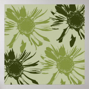 Poster Fleurs Lime Gerbera