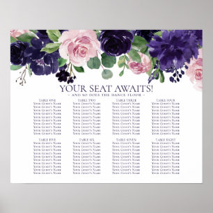 Poster Fleurs luxuriantes Rose violet 10 Top Seating Ch