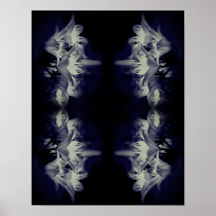 Poster Fleurs Lys En Noir Et Blanc Abstrait
