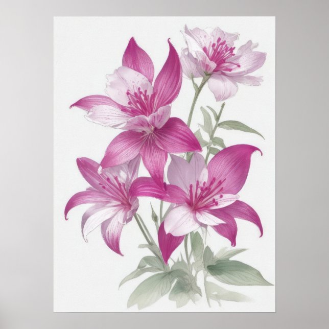 Poster Fleurs Lys Violettes (Devant)