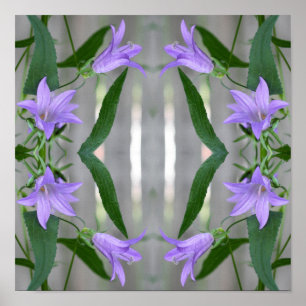 Poster Fleurs Lys violettes délicates Abstraites
