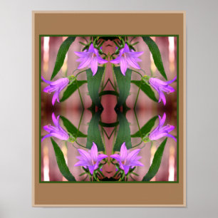 Poster Fleurs Lys violettes délicates Miroir Abstrait