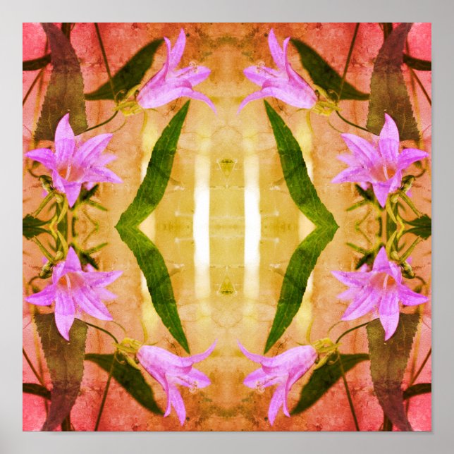 Poster Fleurs Lys Violettes Délicieuses Art Décoré (Devant)