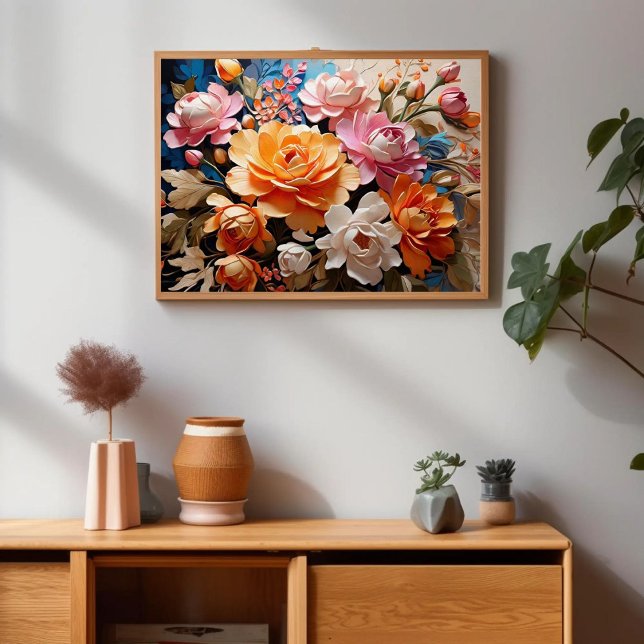 Poster Fleurs magiques IA Art Peinture Beauté (Créateur téléchargé)