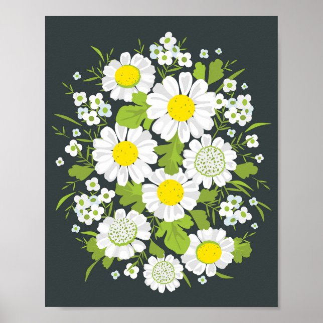 Poster Fleurs marguerites (Devant)