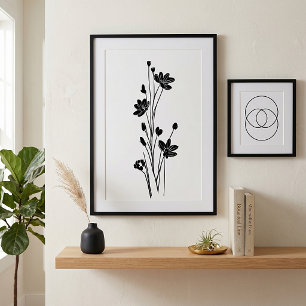 Poster Fleurs minimalistes dessinées à la main
