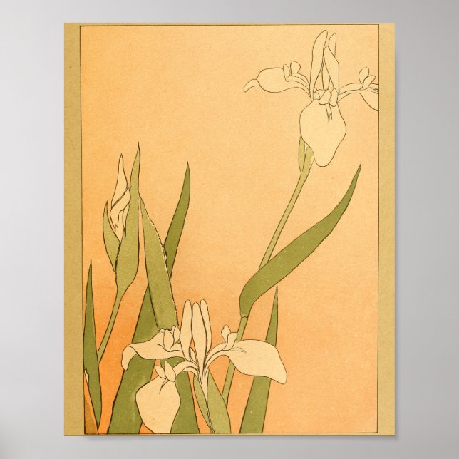 Poster Fleurs murales japonaises vintages (Devant)