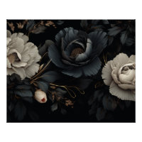 Fleurs noires et blanches