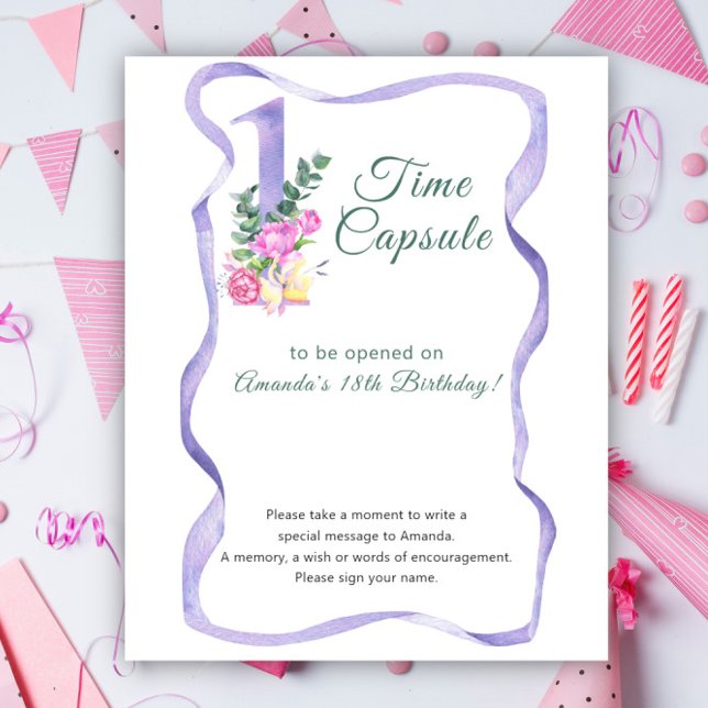 Poster Fleurs Numéro Temps Capsule 1er anniversaire (Créateur téléchargé)