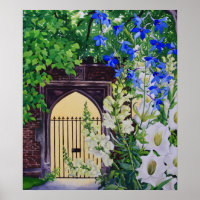 Fleurs par une porte éclairée 2008
