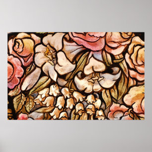 Poster Fleurs peintes sur verre