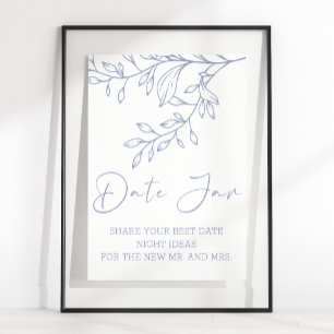 Poster Fleurs Périwinkle Date Nuit