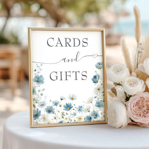 Poster Fleurs Prépa Bleu Cartes Et Cadeaux Aquarelle