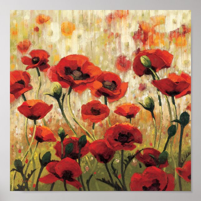 Poster Fleurs printanières dans un jardin (Devant)